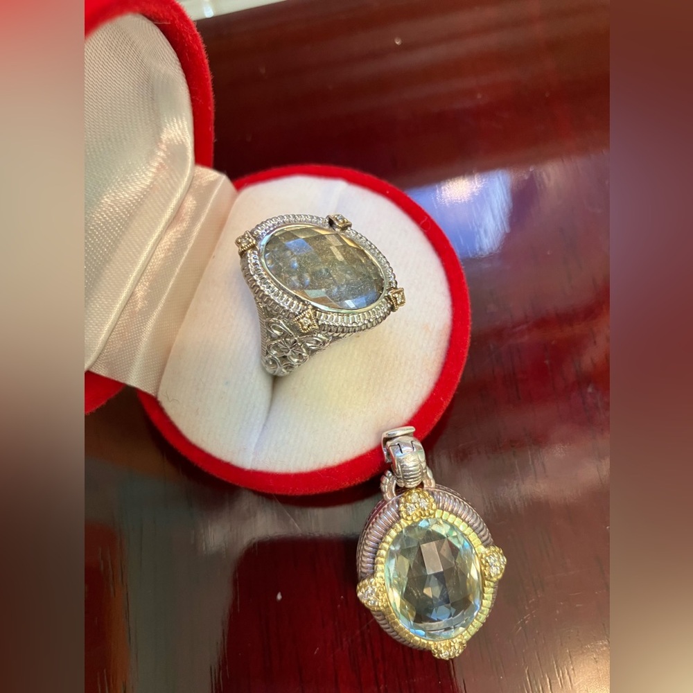 Judith Ripka 18K Yellow Gold & Sterling Silver Diamonds Pendant